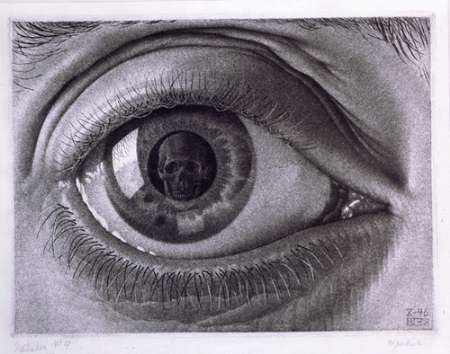 escher, Locchio Mezzatinta 1946 Fondazione Escher,2004 The M.C. Escher Foundation  Baarn  Netherlands  M.C. Escher is registered trademark of M.C. Escher Foundation